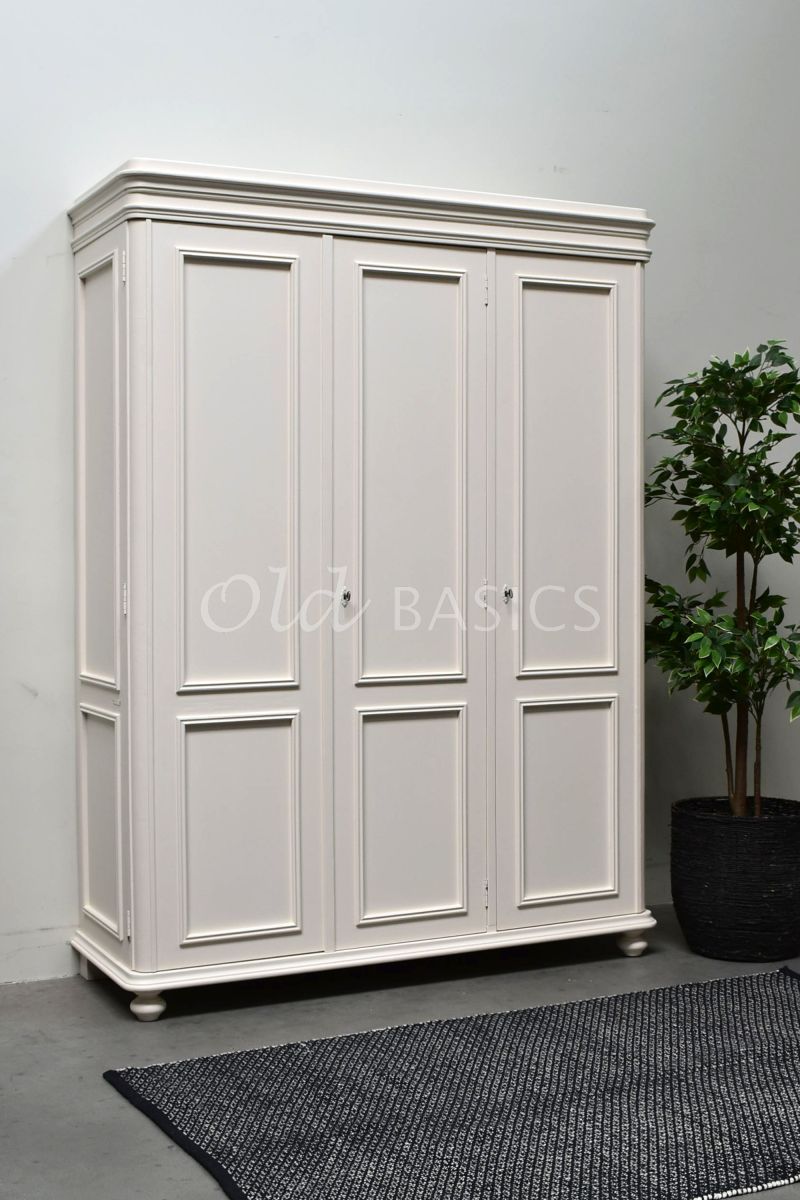 Detail van Linnenkast Amiens, 3 deuren, RAL9001, wit, crème, materiaal hout